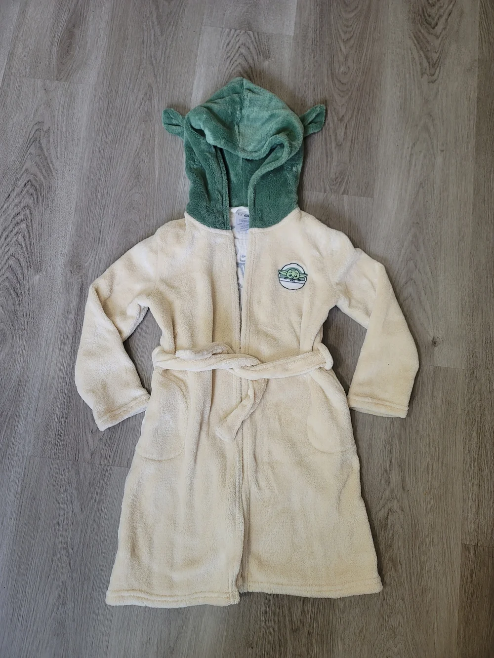 GAP Kids Star Wars Grogu Baby Yoda Plush Fleece Hooded Bathrobe Robe 5T 5 Years